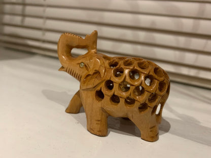 Beautiful Hand Carved Elephant, Wooden Elephant, Indian handicraft, gift
