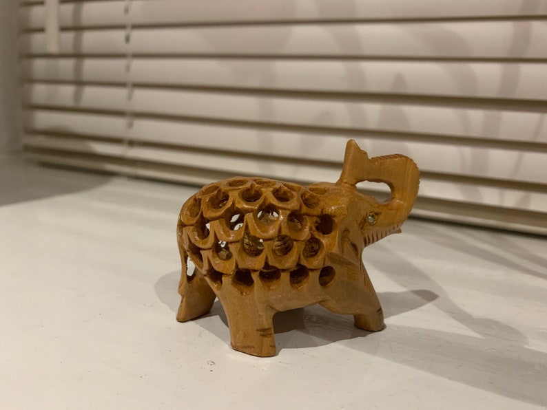 Beautiful Hand Carved Elephant, Wooden Elephant, Indian handicraft, gift