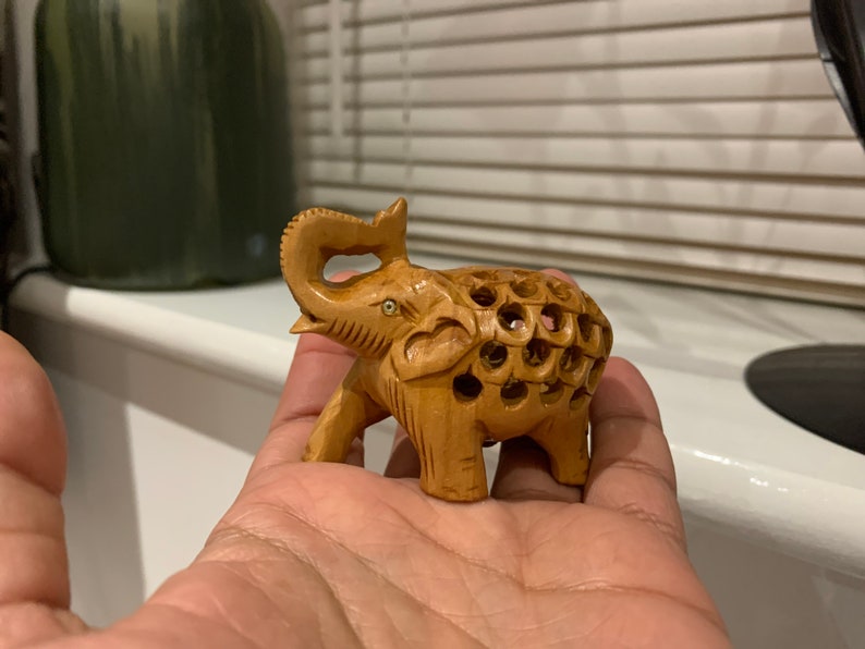 Beautiful Hand Carved Elephant, Wooden Elephant, Indian handicraft, gift