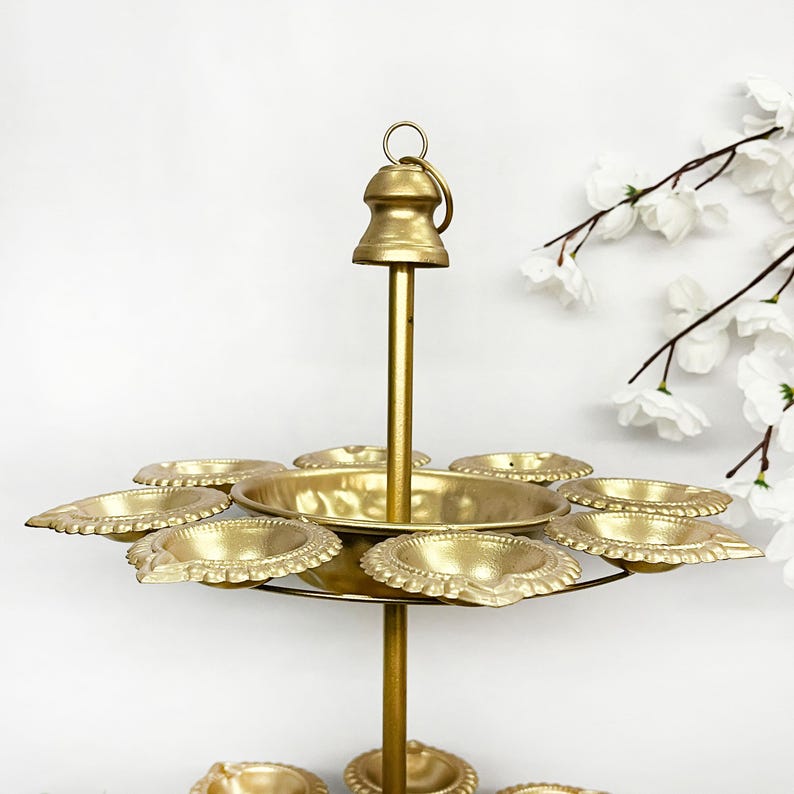 Handcrafted Metal Multi-Tier Diya Stand
