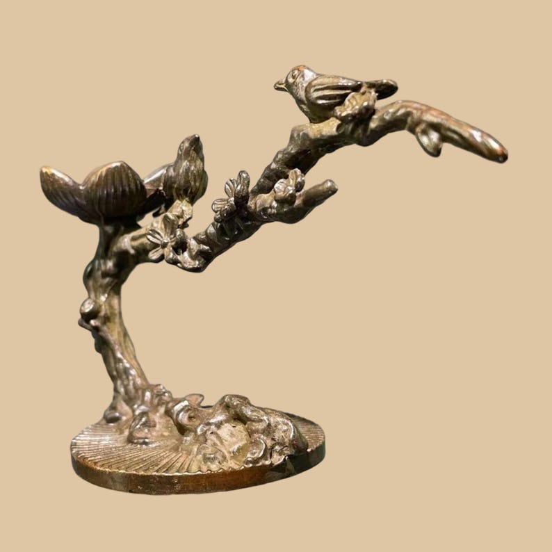 Bronze Magpie Plum Blossom Tea Pet: Handmade Incense Burner