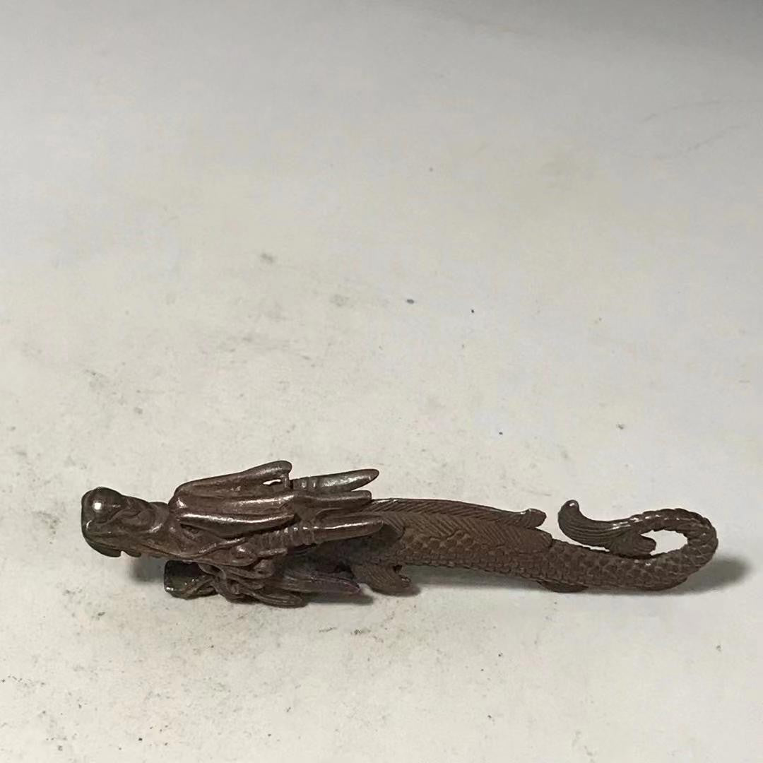 Antique Handicrafts Copper Alloy Fish Dragon Statue Vintage Bottle Opener
