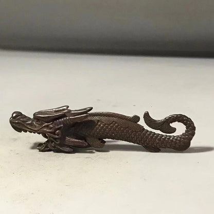 Antique Handicrafts Copper Alloy Fish Dragon Statue Vintage Bottle Opener